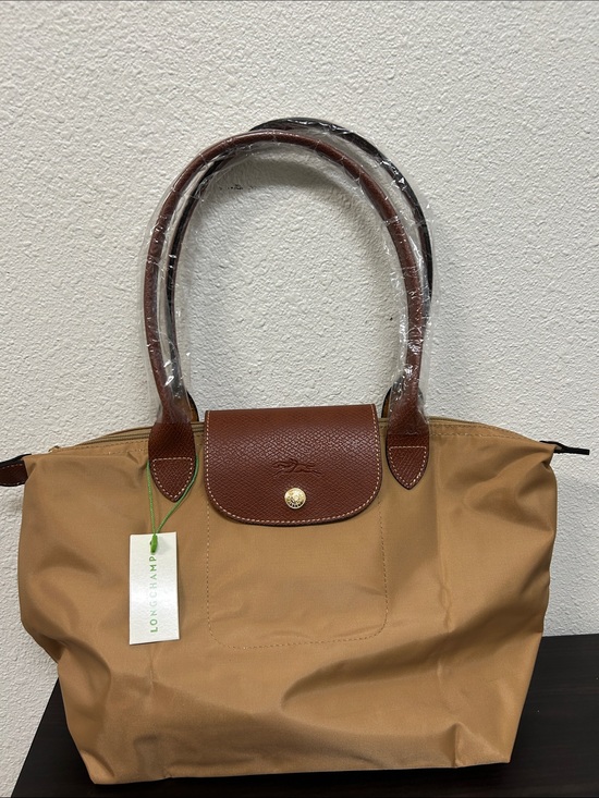 Longchamp Handbags - Longchamp Medium Yellow Tote with Brown Leather Trim